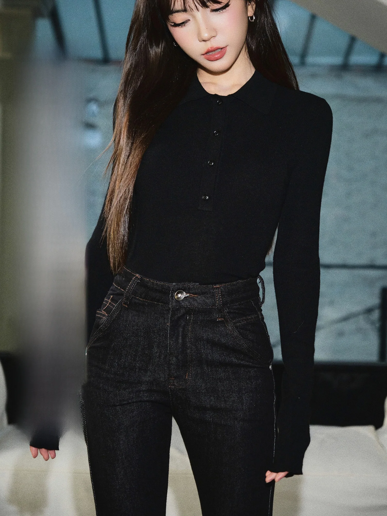 

Women's Camere Knitwear Base irt Inner Wear Top Autumn Winter Simple Sle Slim Fit Long Sve Crew Ne Pullover