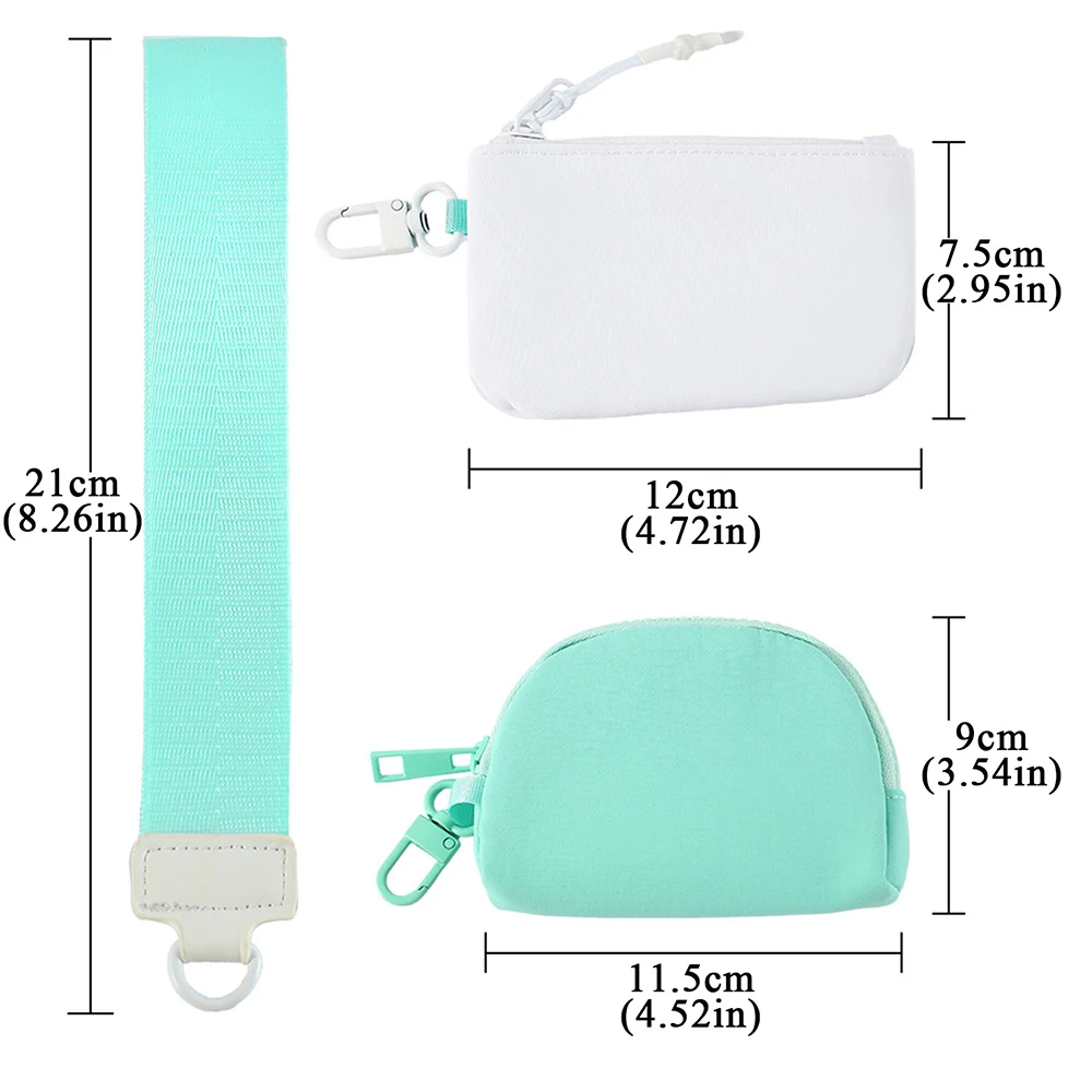 Credit Card Holder Wallet For Man And Women Two Color Wrist Bag Nylon Lightweight Zipper