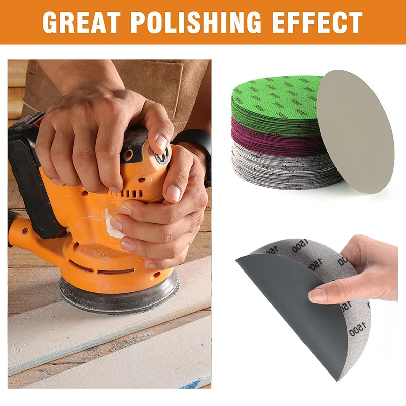 

6 Inch 150 mm Dry and Wet Sanding Disc Sanding Paper Metal Polished Woodworking Tools Accessories Polishing Abrasive Discs