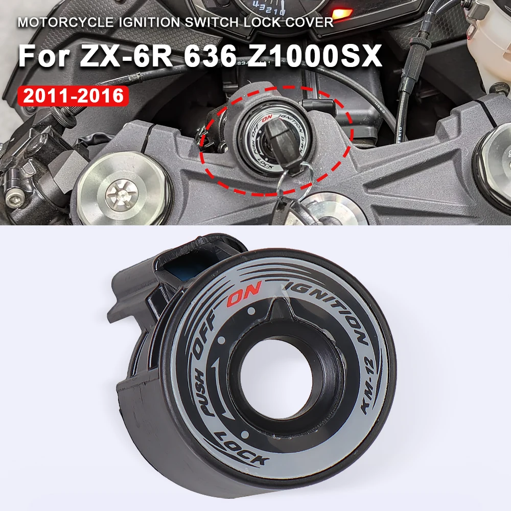 

For Kawasaki ZX-6R 636 ZX6R Z1000SX Z1000 SX 2011-2016 Motorcycle Ignition Switch Lock Cover Keyhole Protective Cap Accessories