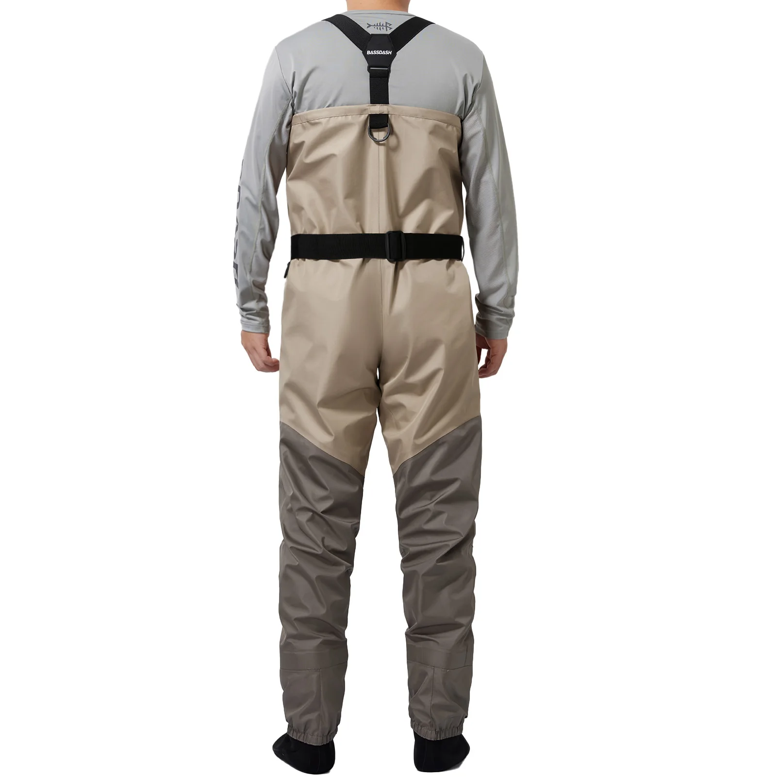 BASSDASH FW08 Men’s Breathable Waders Waterproof Fly Fishing Chest Fishing Wader Lightweight Stocking Foot
