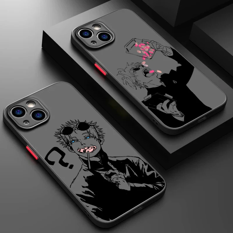 

J-Jujutsu K-Kaisen G-Gojo Frosted Translucent For Apple iPhone 15 14 13 12 11 XS XR X 8 7 SE Pro Max Plus Mini TPU Phone Case