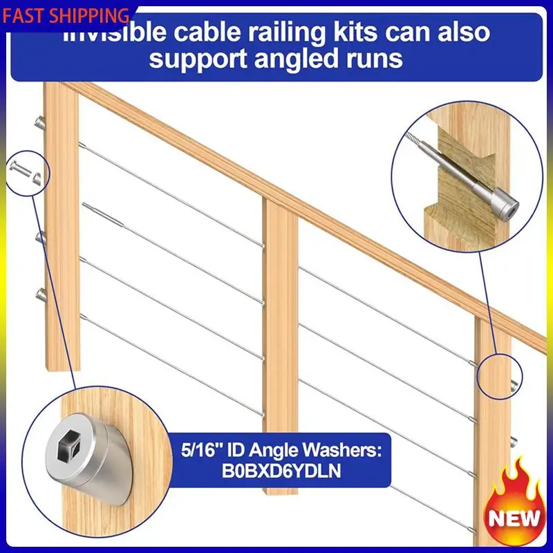 Especial 100 Pack Invisible Cable Railing Kit, T316 Stainless Steel 1/8In Invisible Receiver And Swage Stud End For Cable Railin