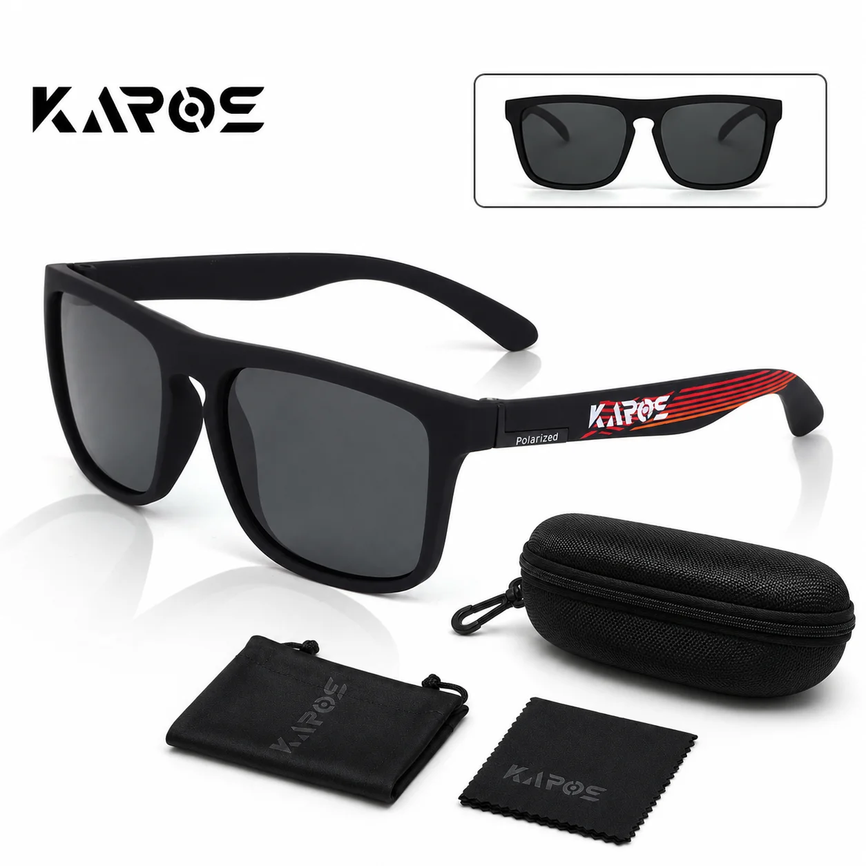 KAROS Polarized Sunglasses Men Women UV400 Sports Driving Fishing Cycling Outdoor Lightweight Anti Glare Eyewear YZ2048BOX