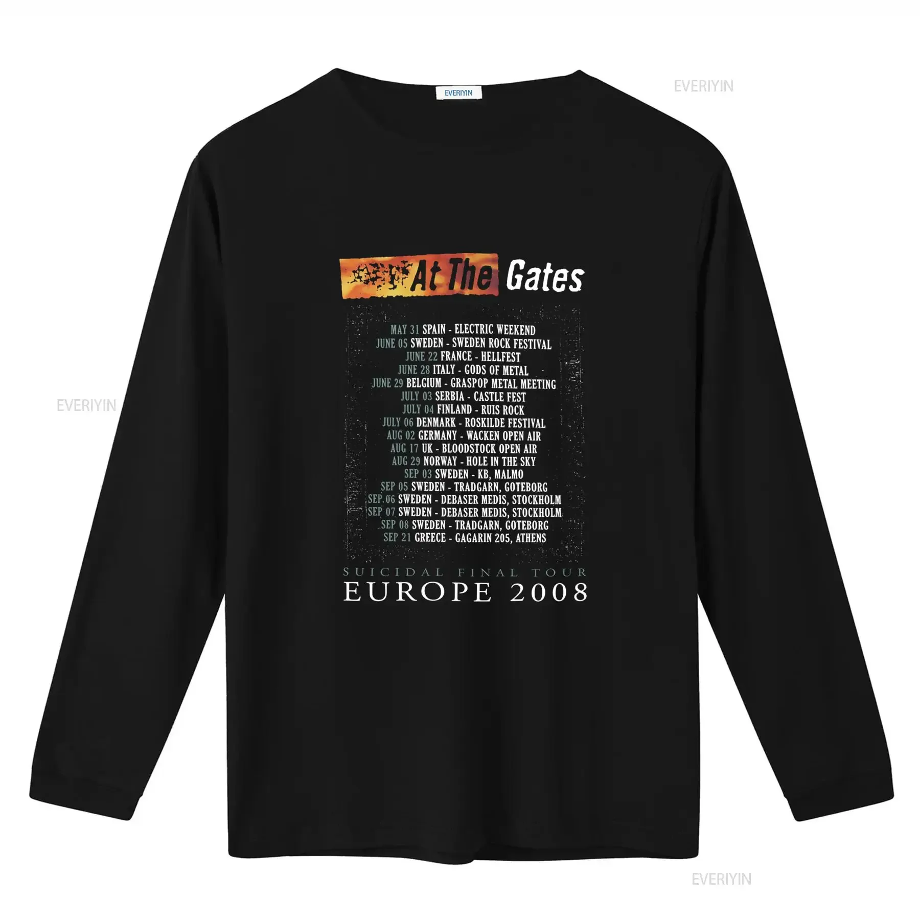 At The Gates Suicidal Final Tour Europe 2008 Band Concert T Shirt Available in Sizes S 5XL vintage Washed Soft Slightly