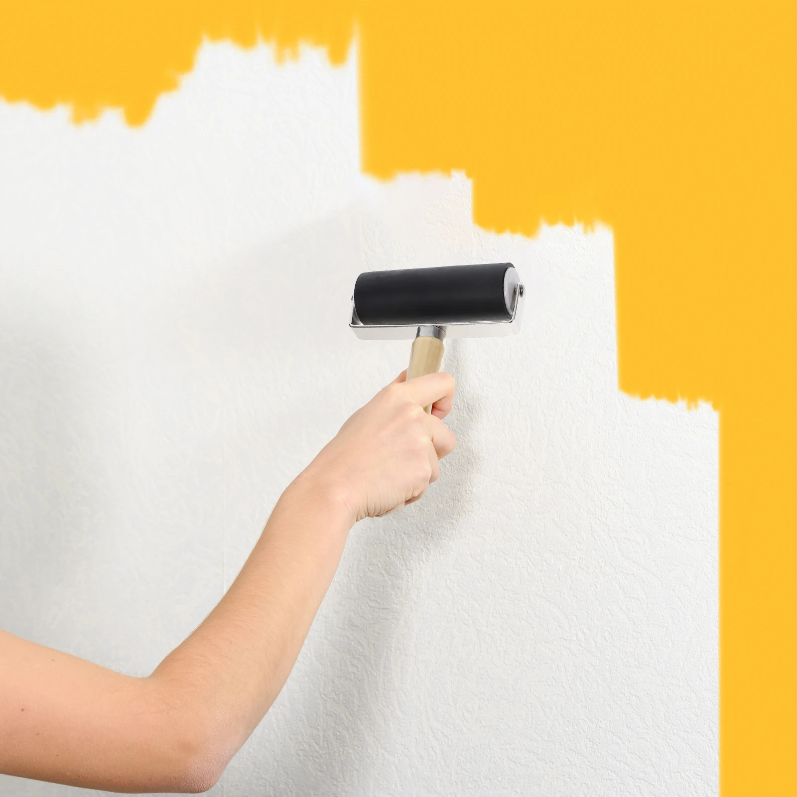 3 pçs rolos de tinta ferramentas artesanais para pintura impressão rolos de cola de borracha suprimentos aplicador de madeira versátil conjunto longo