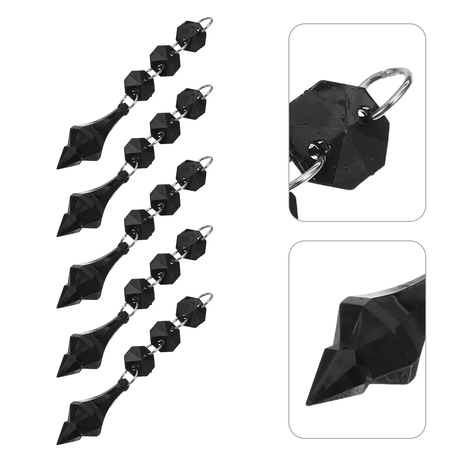 

10Pcs DIY Chandelier Prism Decorations Acrylic Irregular Cone Crystal Beads Decorative Lighting Drops Suncatcher Crystals