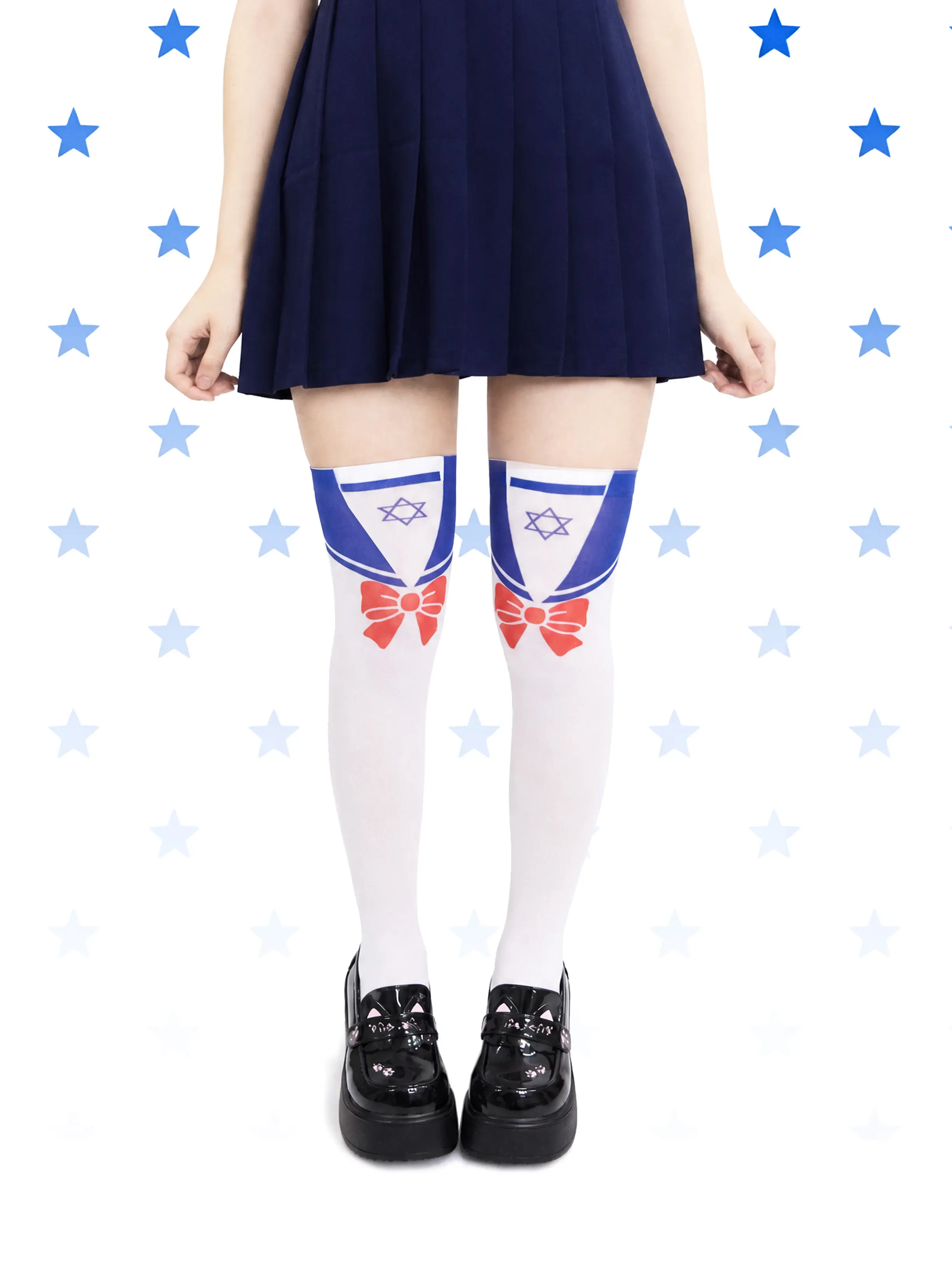Dianyanyimei Original Sailor Suit Over-the-Knee Socks Japanese Cute Lolita Anime JK Subculture Long Socks