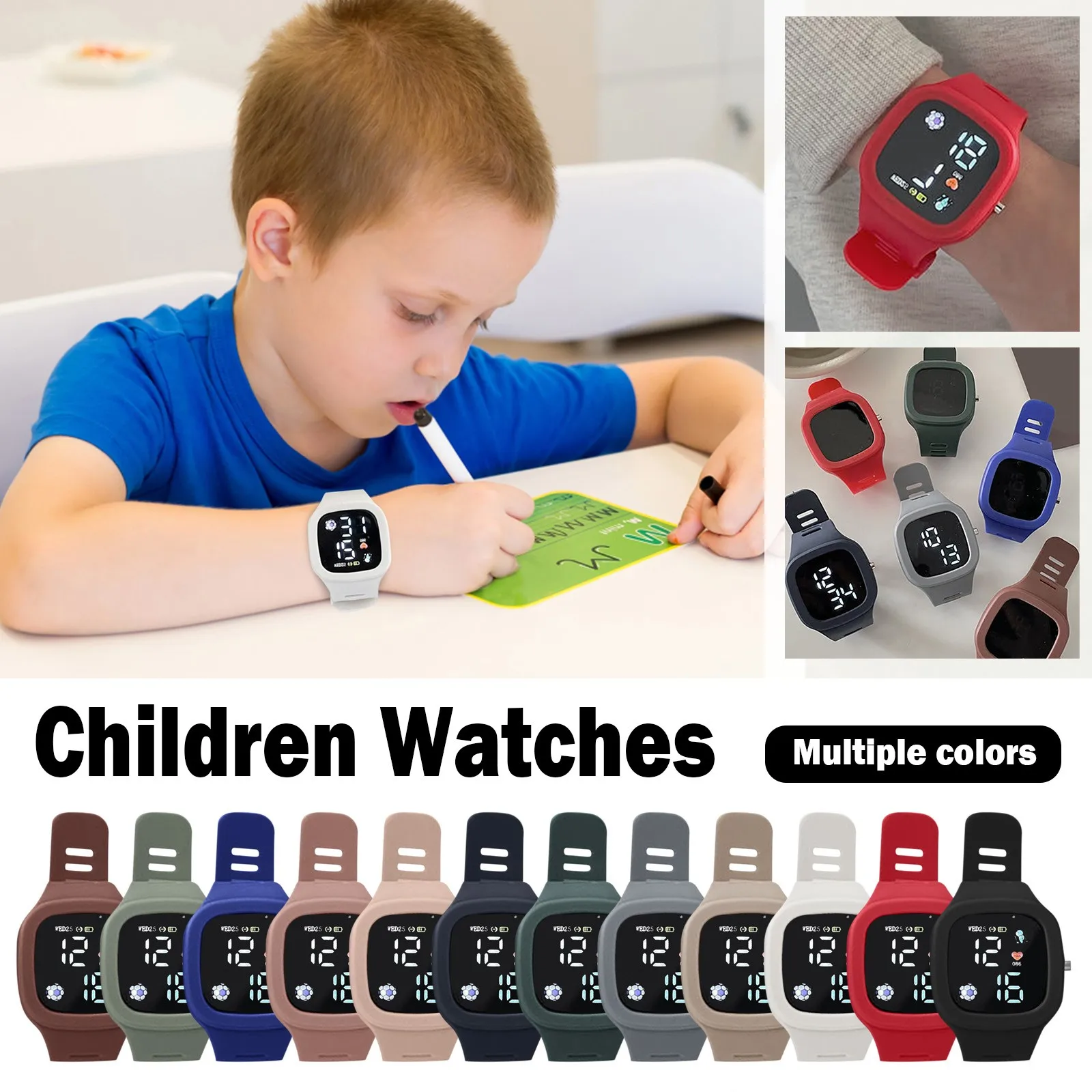 

Children'S Electronic Wristwatches Kids Led Black Pink Digital Bracelet Sport Boy Child Watch Cute Girl Clock Relojes Para NiñOs