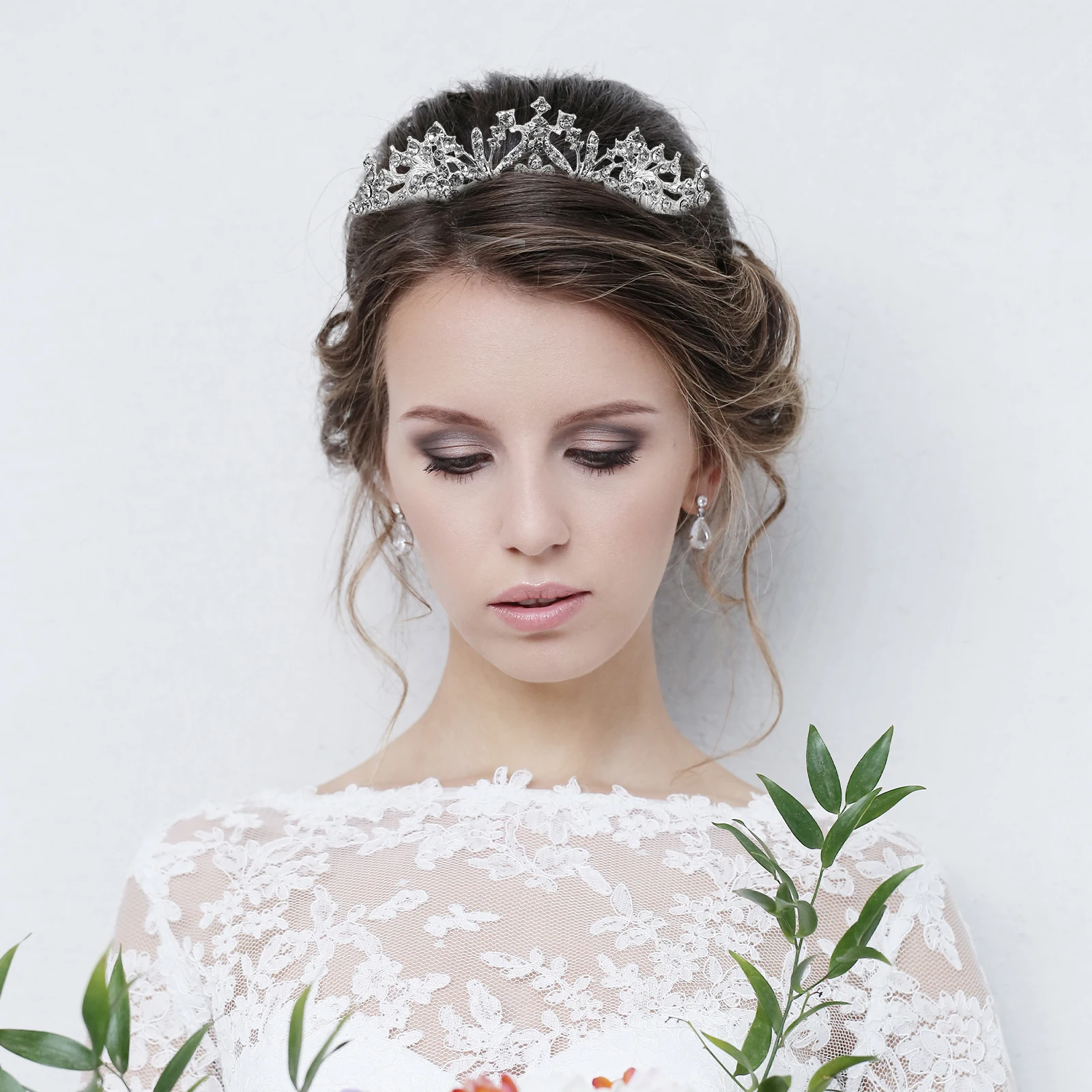 

Rhinestone Crown Bridal Headpiece Wedding Bride Tiara Hair Accessory Girls Crown Sturdy Materials Prom Accessories