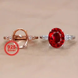 Adjustable Ring Shank 13 Sizes Minimalist Classic S925 Sterling Silver Ring Setting For Crafting Natural Gemstone Jewelry