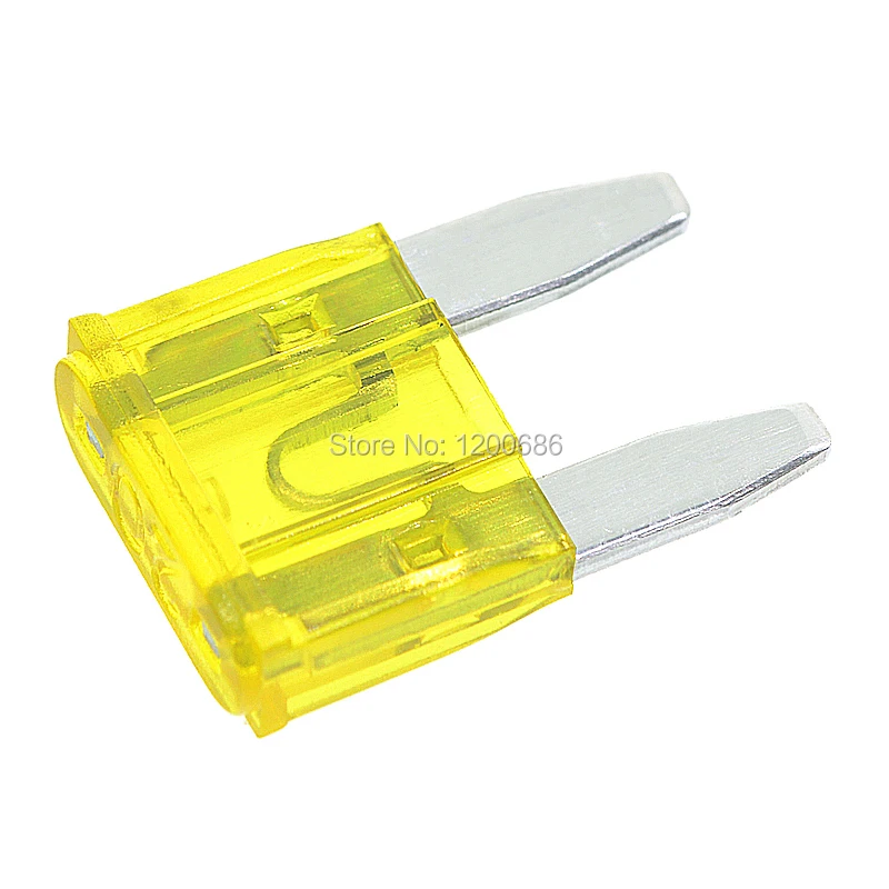 Yellow Color For 20 Amperes Fast Acting Blade Mini-fuse