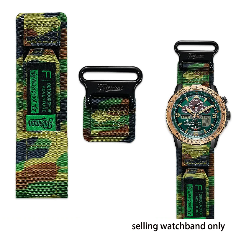 For Citizen Sky Eagle Blue Angel 2nd Generation JY8078 Green Eagle Waterproof and Sweatproof Nylon Canvas Watch with Men's Wrist