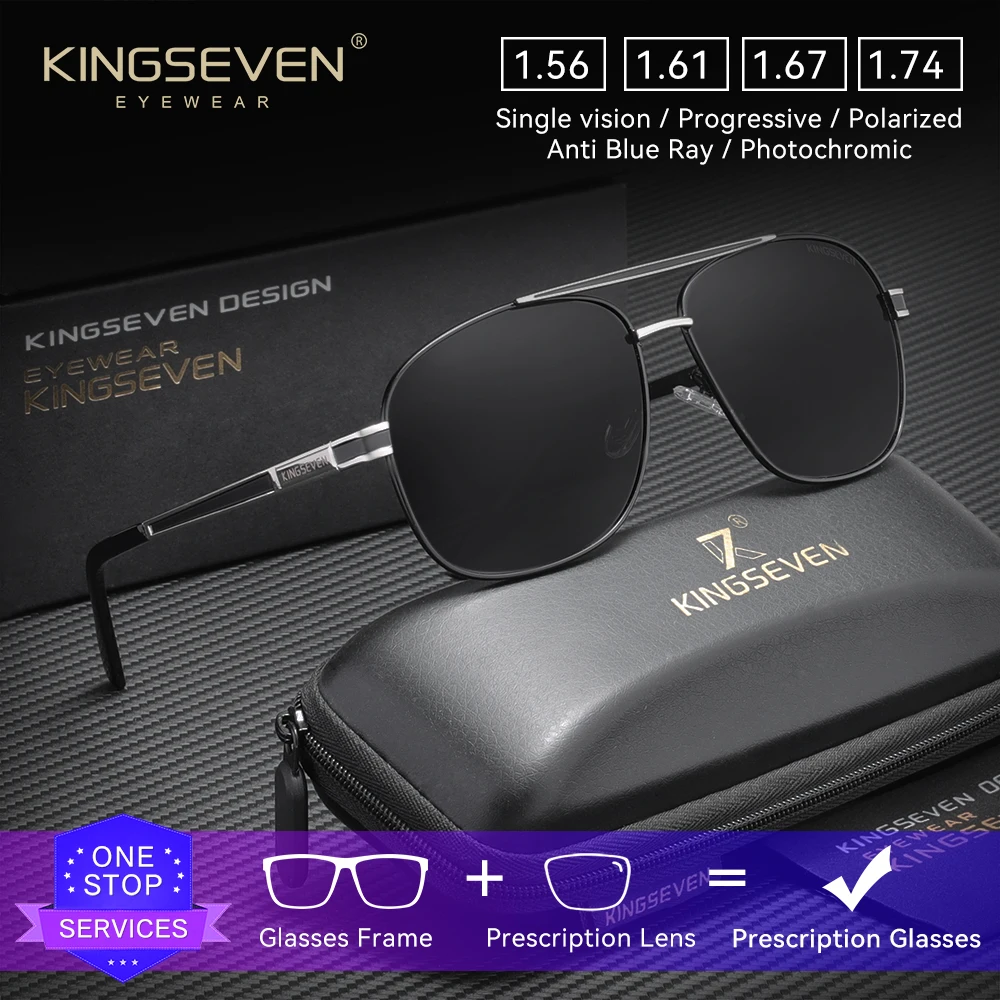 

KINGSEVEN мужские солнцезащитные очки по рецепту для вождения, прогрессивные очки для близорукости и дальнозоркости, летние уличные повседневные очки с оптическими линзами