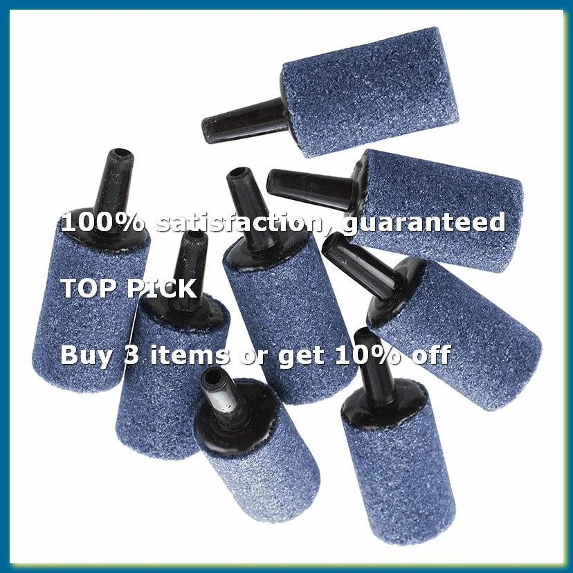Mineral Bubble Air Stone 10Pcs 24mm x 15mm Gray Aquarium Fish Tank Oxygen Diffuser