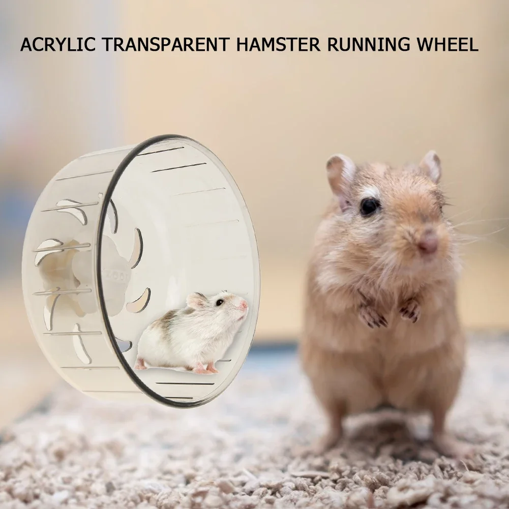 Transparent Hamster Toys Small Pet Running Wheel Treadmill Silent Running Wheels Hamster Toys  Hamster Wheel hamster supplies