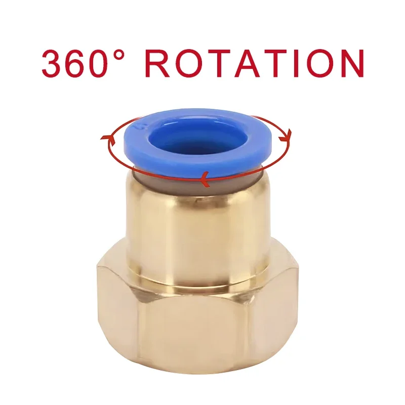 PCF Pneumatic Connector 4/6/8/10/12mm Hose Tube -1/8 3/8 1/2 1/4 BSP Female Thread Brass Quick Joint Fitting Air Pipe Fitting image 3