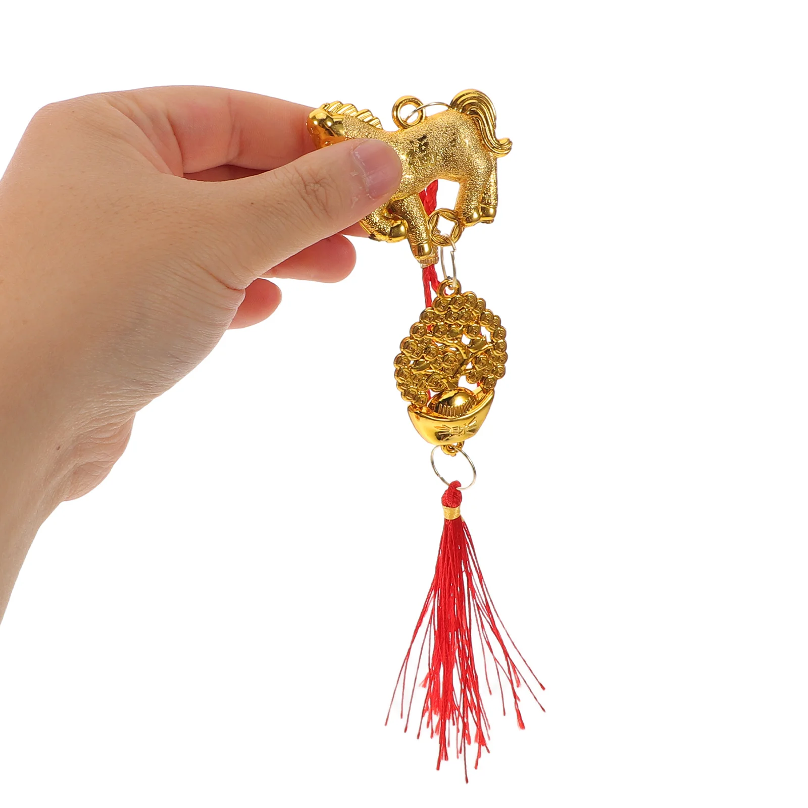 10 قطعة السنة الصينية الجديدة حلي معلقة شرابة حمراء زودياك الحصان محظوظ السحر الازدهار زينة مهرجان الربيع 2026