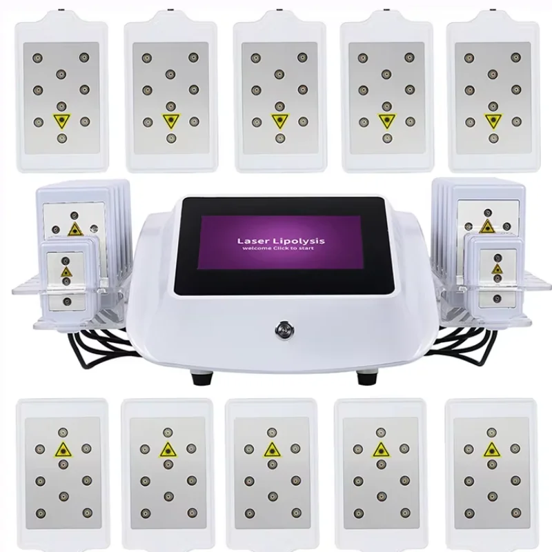 Lipo Laser Body Shaping Machine 650nm Red Light Laser Therapy 14 Pads Weight Loss Fat Burner Cellulite Reduce Lipolaser Machine