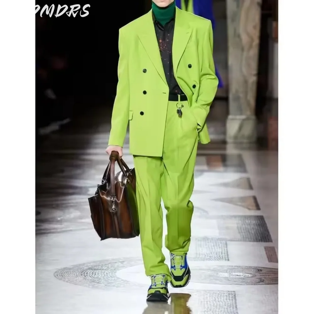 

Vibrant Men S Double Breasted Suits Trendy Jacket Pants Bold Casual Party Suits 2026 Men Eye Catching Men