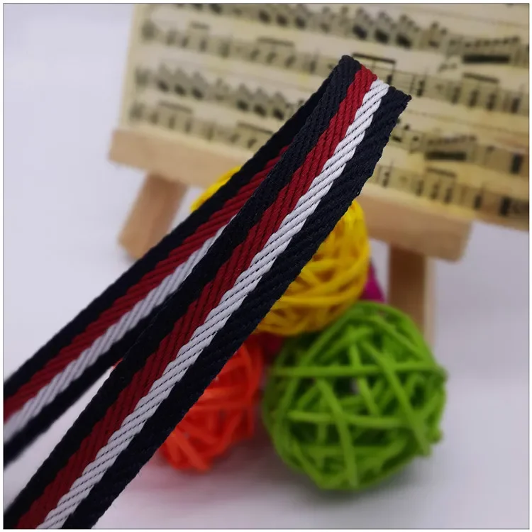 Heißer Verkauf: 10 mm breite, rot-weiß gestreifte Grosgrain-Bänder zum Dekorieren von DIY-Kleidung, Kopfbedeckungen und Accessoires, 1 Meter.