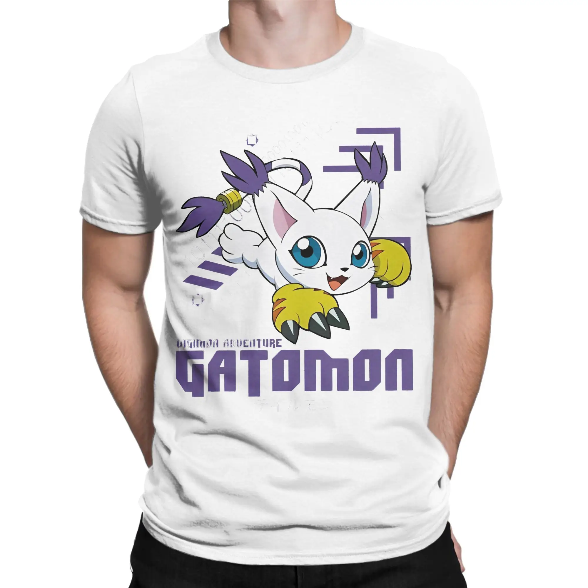 Digimon Adventure Gatomon  T Shirts Men Women's Pure Cotton Amazing T-Shirt Crew Neck  Tee Shirt Short Sleeve Tops Plus Size