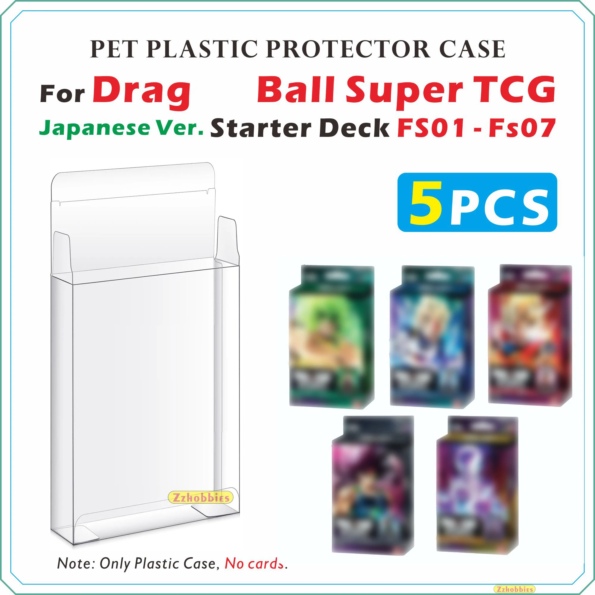 

PET Plastic Protector Case For Drag Ball Super TCG Japanese Ver. Starter Deck FS01 - FS07【0.5mm Thick】