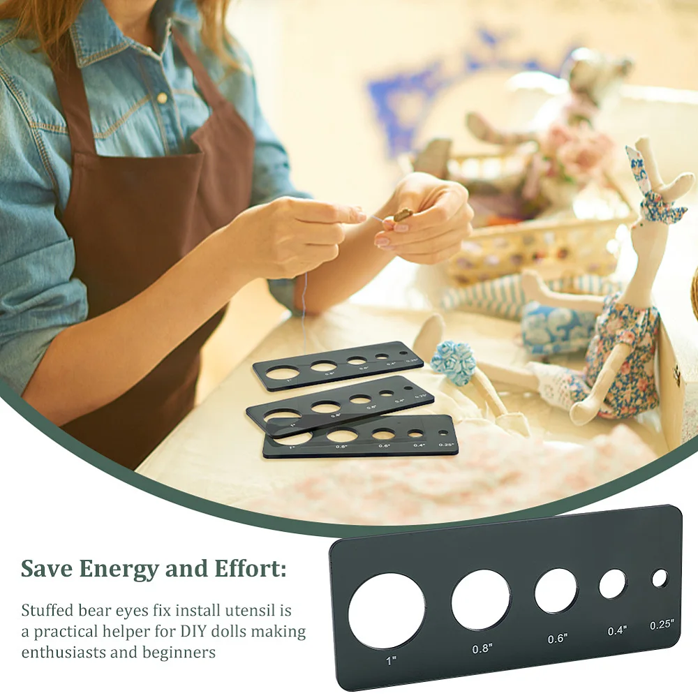 6 قطعة 6 قطعة أداة مساعدة لربط عيون السلامة والغسالات أداة إدراج عيون السلامة السوداء أميجورومي كرافت مقلة العين #6