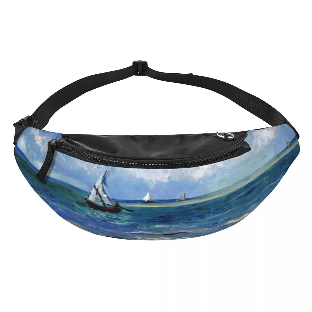 Vincent Van Gogh Fanny Pack Women Men Beach at Scheveningen in Stormy Weather Crossbody Waist Bag for Camping Phone Money Pouch