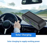 Car Tire Pressure Monitor Car TMPS Wireless Solar TPMS Tire Pressure Monitoring System LCD Monitor Alarm with 6 External Sensors