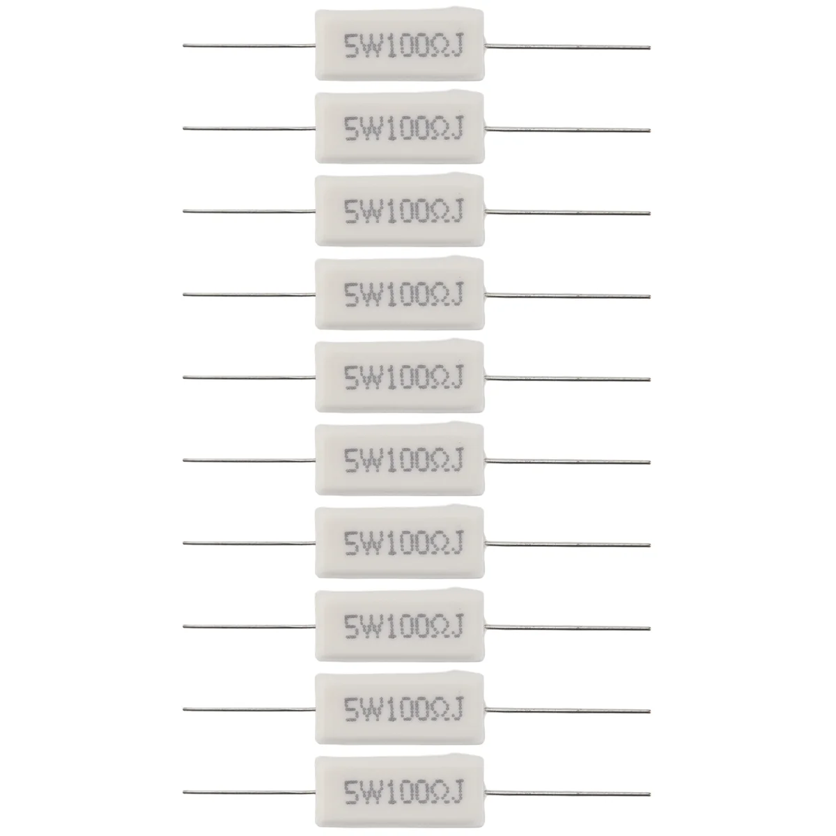 

10x Wirewound Ceramic Cement Resistors 100 Ohm 5W Watt 5%