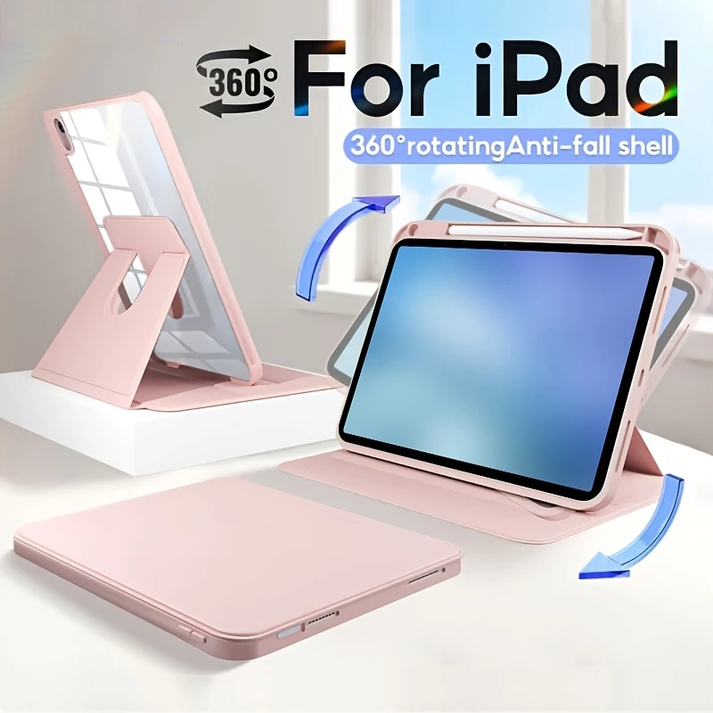 Obrotowe o 360 stopni akrylowe etui z funkcją automatycznego budzenia/usypiania do iPad mini Air Pro 1 2 3 4 5…