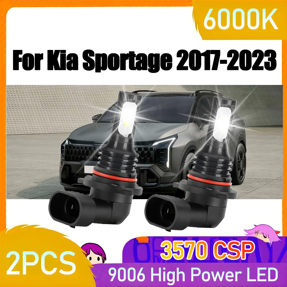 2PCS HB4 9006 LED Fog Lamps 20000LM High Power Plug And Play 6000K White 90W Auto Front Fog Lights For Kia Sportage 2017-2023