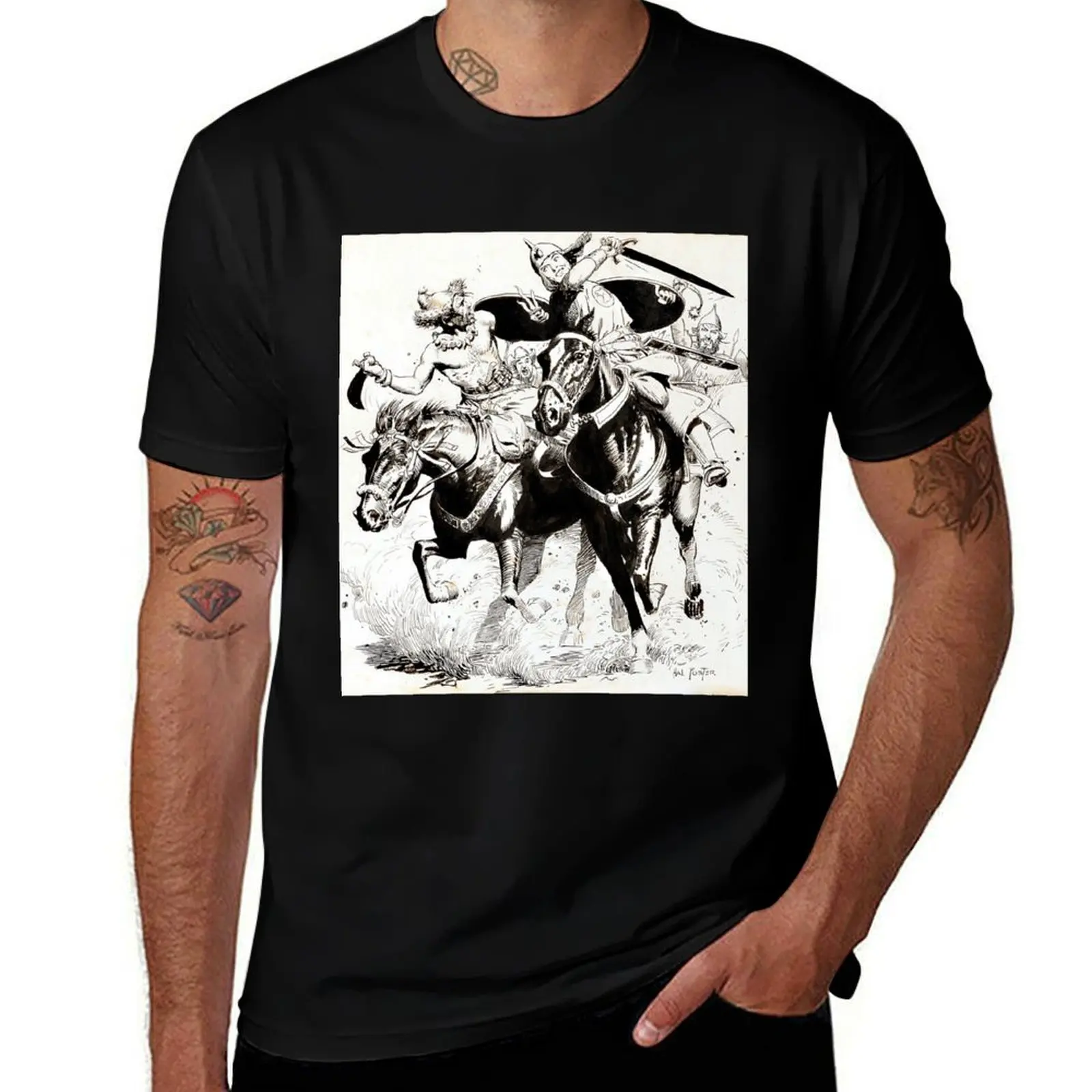 Hal Foster - Prince Valiant T-Shirt man t shirts high quality luxury brand T-Shirt
