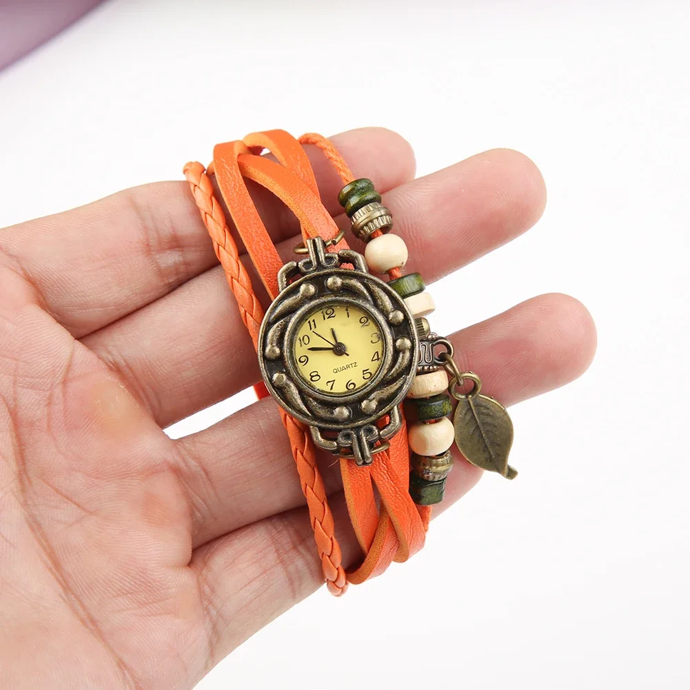 Women's Casual Vintage Multilayer Butterfly Faux Leather Bracelet Wrist Watch Ladies Female Clock Montre Femme Relogios