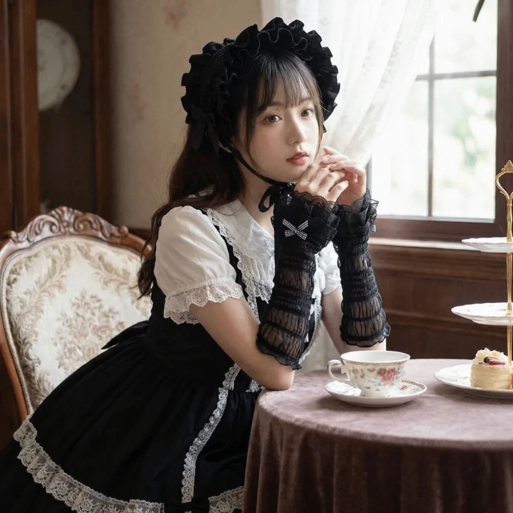 

1 пара элегантных тонких кружевных нарукавников с бантом, дышащие, солнцезащитные, длинные, модный аксессуар