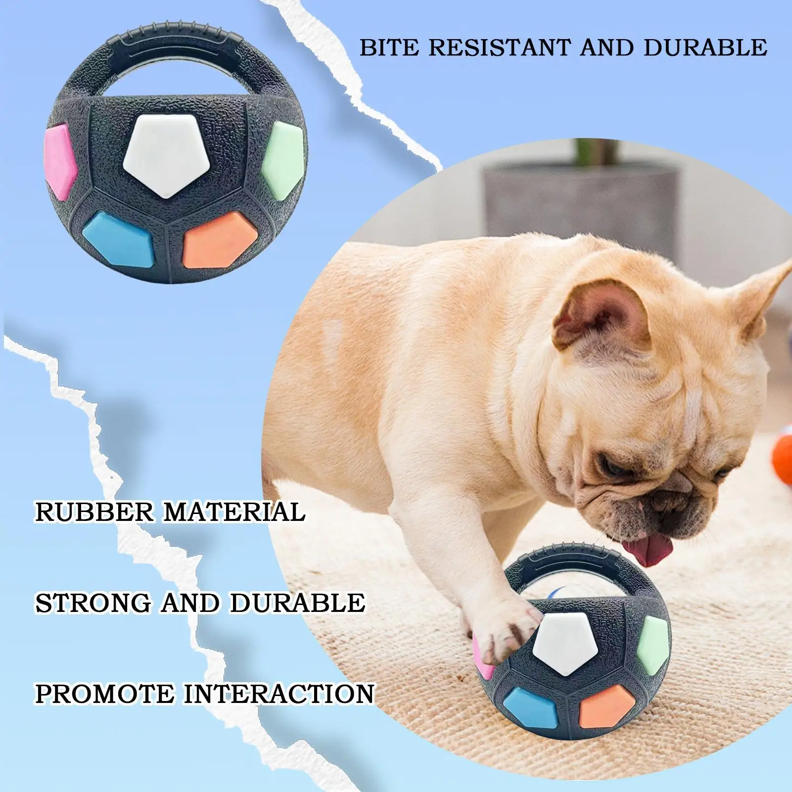 

Неразрушимый скрипучий мяч, интерактивные круглые скрипучие игрушки, жевательный мяч для собак, тренировочные принадлежности для домашних животных, агрессивные жевательные игрушки