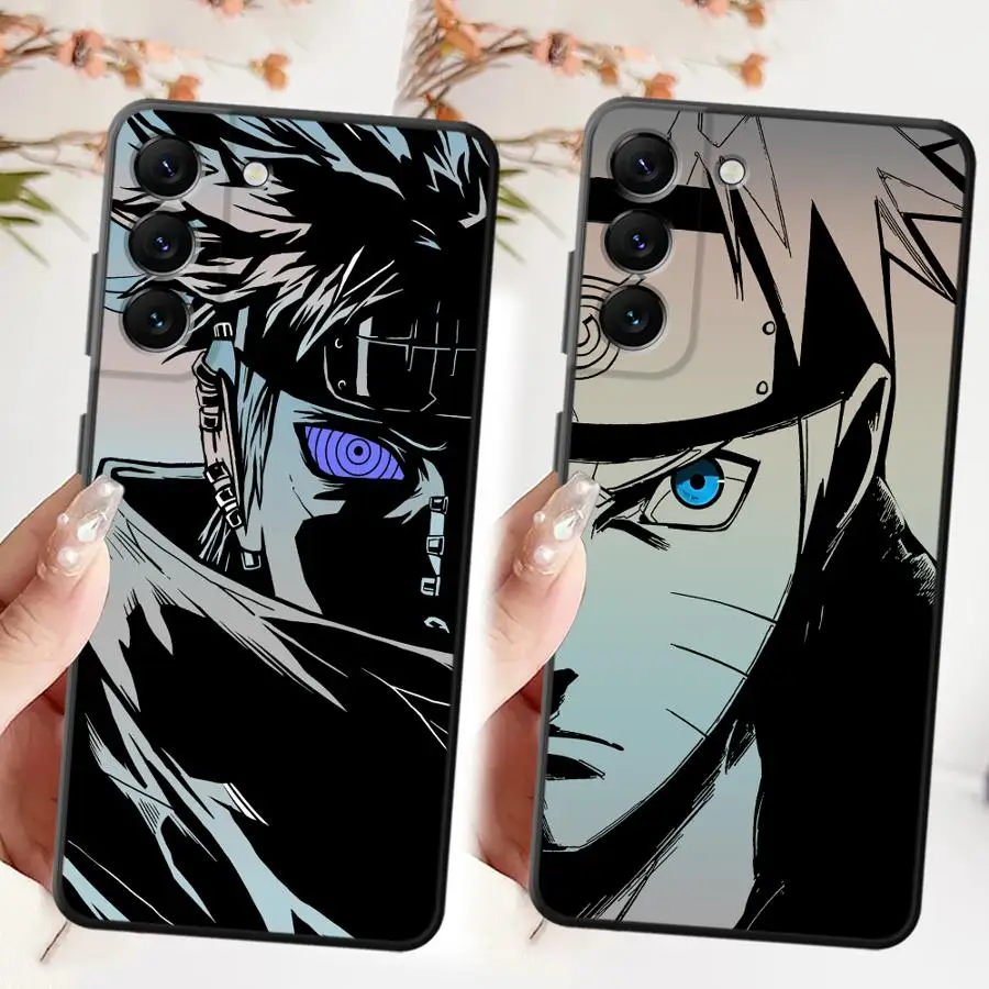 Black Phone Cover Case for Samsung Galaxy A03s A20 A13 A70 A15 A04 A50 A12 A17 A40 A16 A06 A05 Anime N-arutos