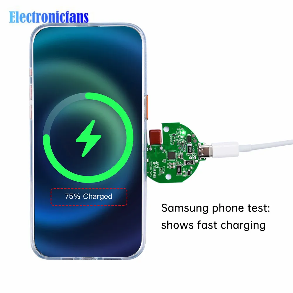 15W Wireless Charger Module Support Magnetic Wireless Charging Space 8MM Charging With Pop-up Window 5V/9V/12V Voltage