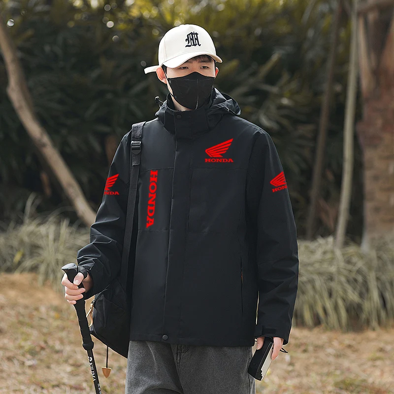 2026 honda logo New stort Motorcycle Racing Spring and Autumn Zipper Jacket Men and Women Casual Windproof Jacket Fashion Hood