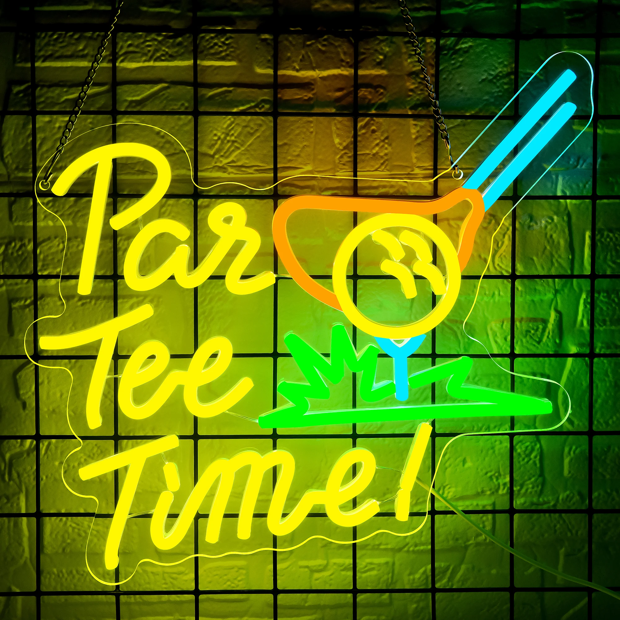 

Неоновая вывеска Par Tee Time для декора стен Гольф с регулируемой яркостью Светодиодная подсветка для поля гольфа Тренажерный зал Клуб Спальня Парк Декор для вечеринки