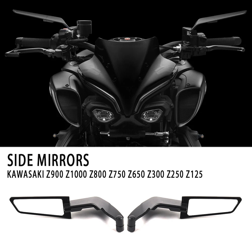 For Kawasaki Z900 Z1000 Z800 Z750 Z650 Z300 Z250 Z125 Universal Motorcycle Mirror Wind Wing side Rearview Reversing mirror