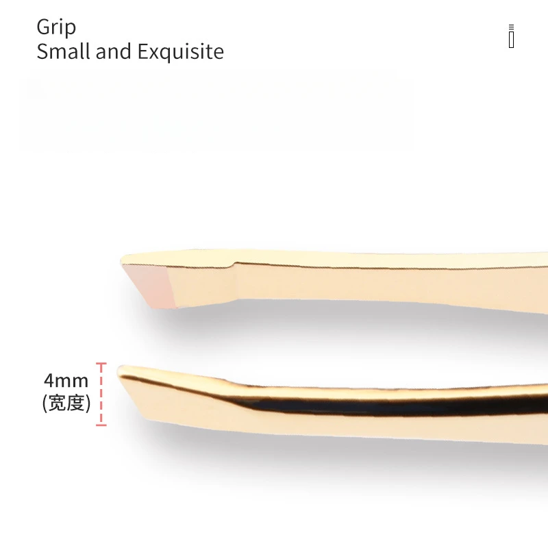 斜めの眉毛トリミングピンセット,高精度美容ツール,横縞,金色の口,髪を引っ張る,高精度