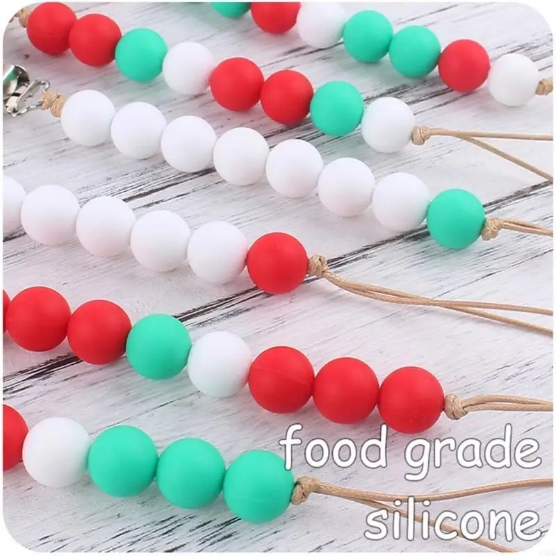 

Anti-Lost Nipple Clip Teething Bead Pacifier Holder Soother Clip Baby Teether Toy Hanging Strap Nursery Room Accessory L8RB