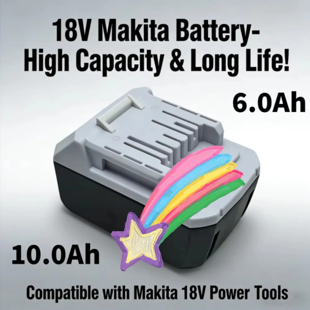 

For Makita 18V Electric BL1813G Li-ion Battery 6000/10000mAh Power Tool Compatible with BL1815G BL1820G BL1825G