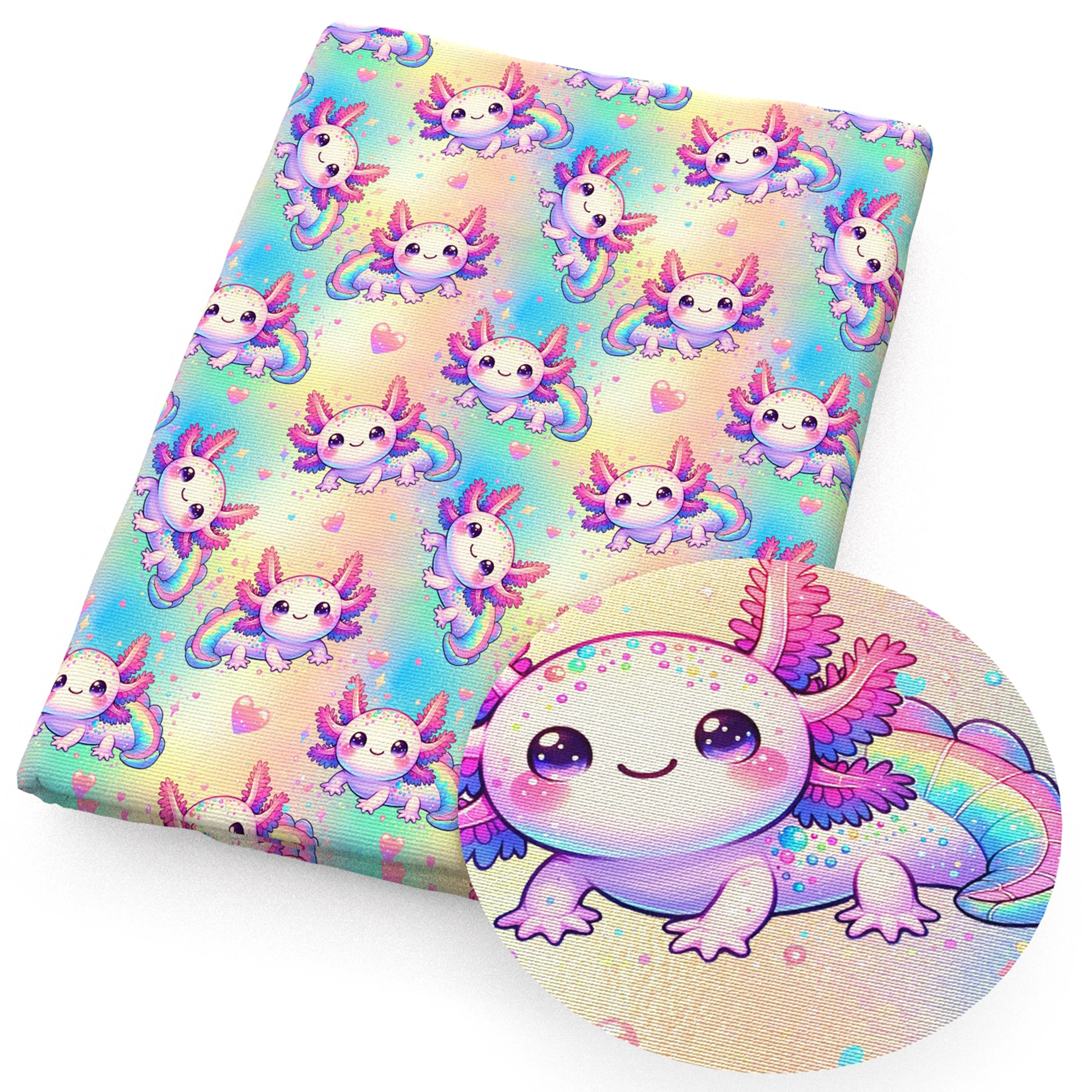 50*14cm Animal Series Axolotl  Polyester Cotton Fabric for Tissue Sewing Quilting Fabrics Needlework Material DIY Handmade