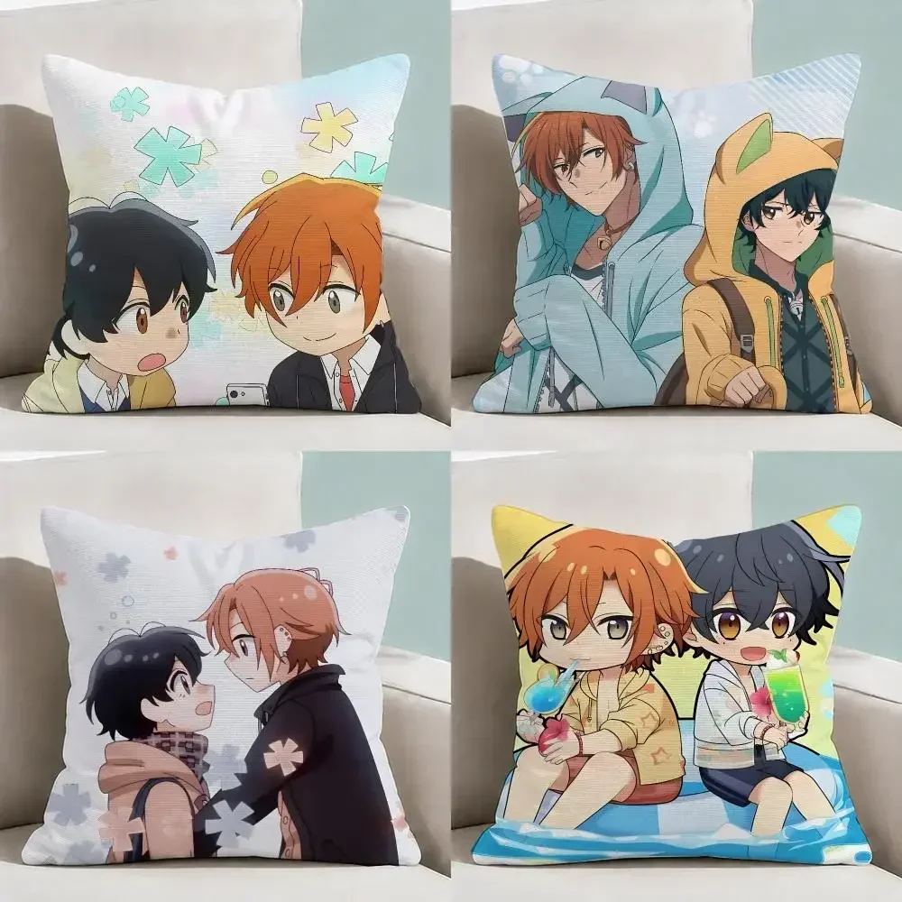 Anime Sasaki and Miyano BL Romance Manga Cushion Cover Throw Pillow Soft Short Plush Cozy Durable Sofa Bedroom HomeDecor