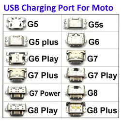 Conector do porto de carregamento do usb para motorola moto g5, g5s, g6, g7 mais, g8, 10 pcs