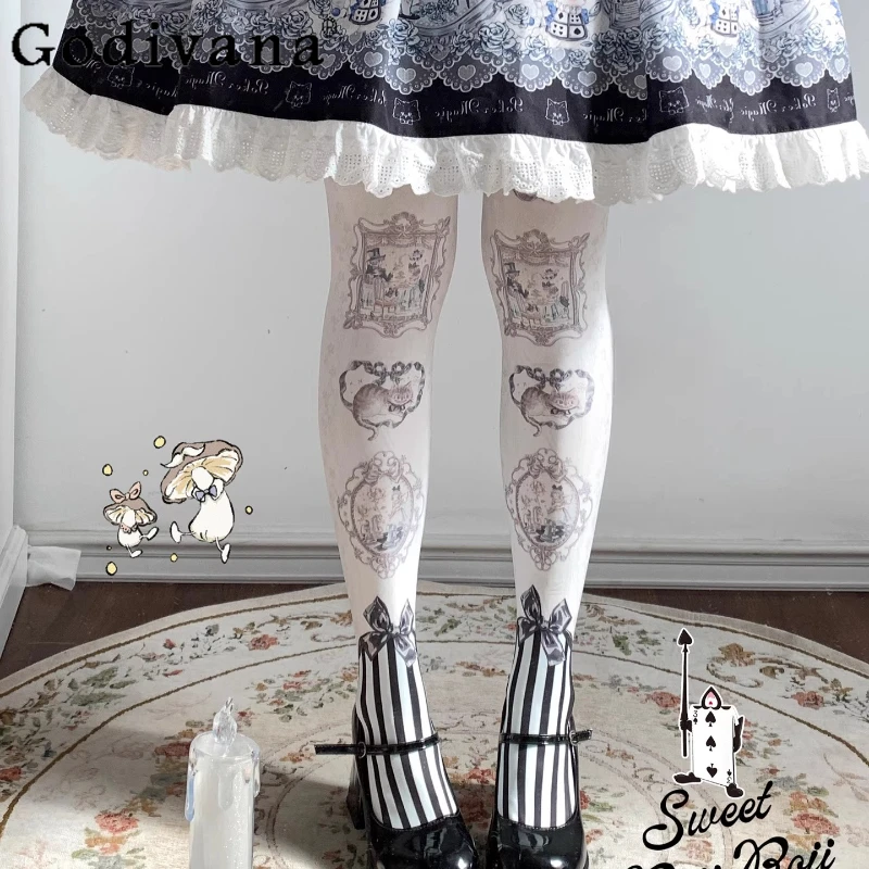 

Original Cute Girl's Sweet Lolita Pantyhose Over-the-Knee Socks Spring and Autumn New 2025 Women's Slimming Elegant Lo Tights