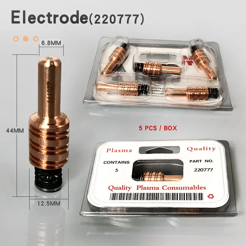 Plasma Cutting Consumables 45-65-85-105 Electrode 220777 Nozzle 220797 Shield Cap 220817 Retaining Cap 220953 Swirl Ring 220857